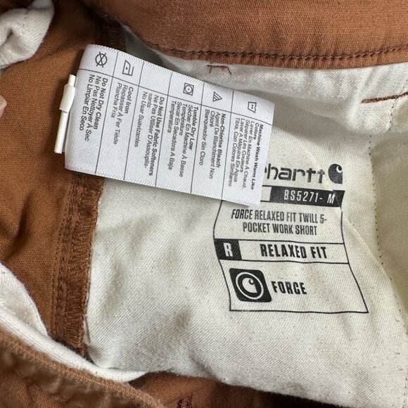 Carhartt Shorts Mens 38 Force Relazed Fit Twill 5 Pocket Work Elastic Waist 9" - Picture 3 of 10